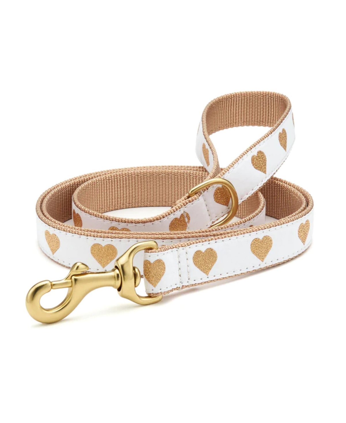 5' Wide Heart of Gold-tone Lead with D-ring - Multi