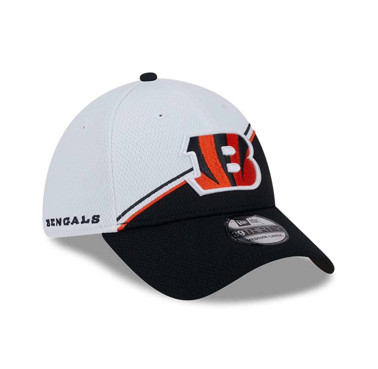 Men's White, Black Cincinnati Bengals 2023 Sideline 39THIRTY Flex Hat