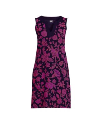 lands' end women's cotton jersey sleeveless swim cover-up dress Womens Plus 3X Lands End Cotton Jersey Sleeveless Swim Beach Cover-up Dress  NWT