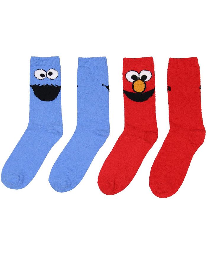 Sesame Street Socks Cookie Monster And Elmo Character Adult Unisex ...