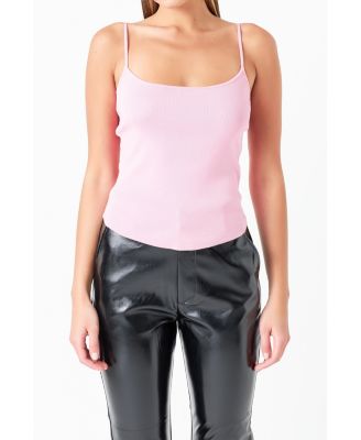 Women's Round Hem Knit Tank Top