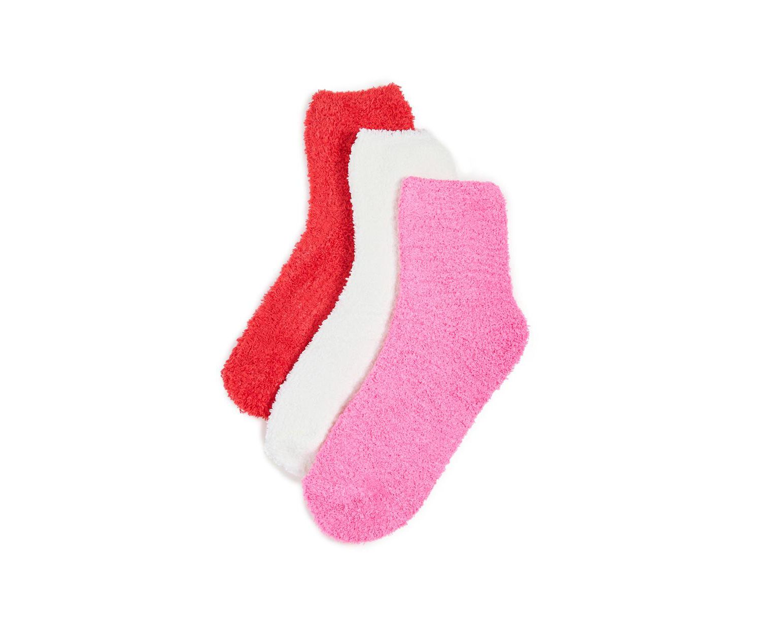 Women's Three Pack Plush Cozy Ankle Socks