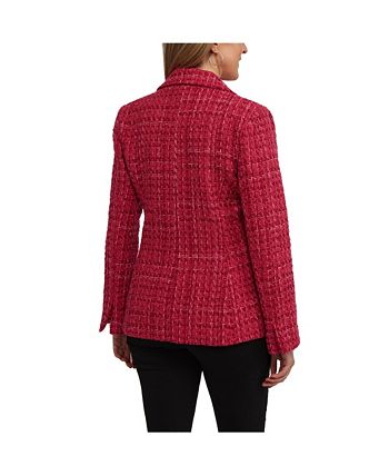 Ellen Tracy Women s Single Breasted Tweed Blazer Macy s