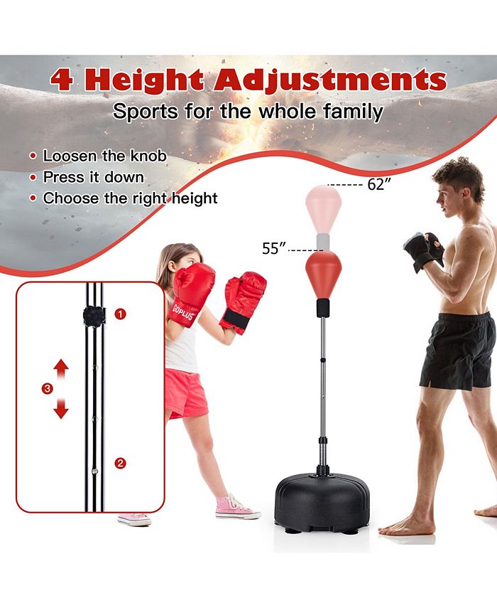 Costway Freestanding Punching Bag with Stand Boxing Gloves for Adult
