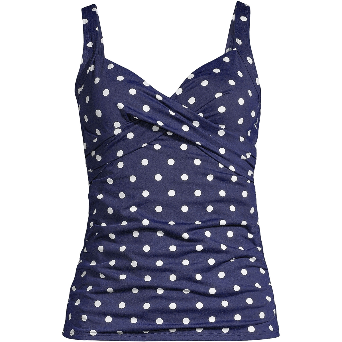Lands' End Plus Size Dd-Cup V-Neck Wrap Underwire Tankini Swimsuit Top