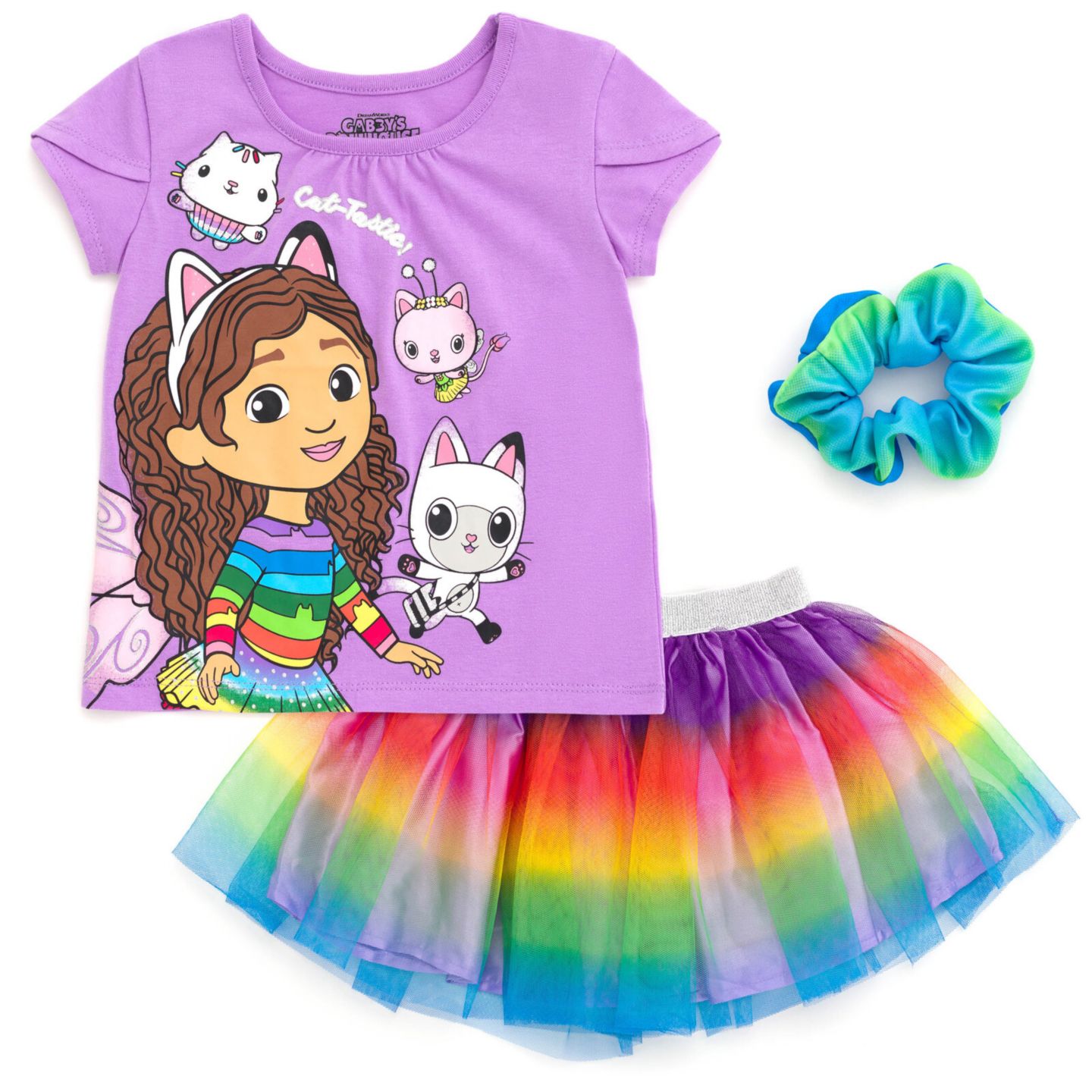 Детский комплект Gabby's Dollhouse из 3 предметов: кукольные домики, юбка и резинка для волос, цвет: Фиолетовый — фото 1