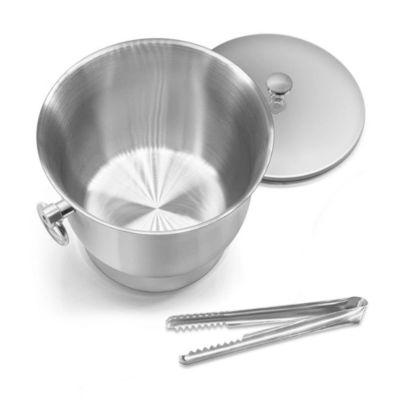 Stainless Steel Ice Bucket with Ice Tongs, Lid - 3.3 L