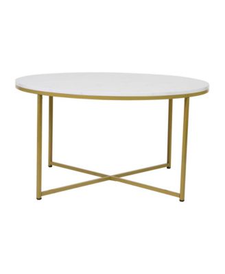 Fairdale Coffee Table With Round Cross Brace Frame