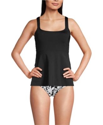 Women's Long Flutter Scoop Neck Tankini Top