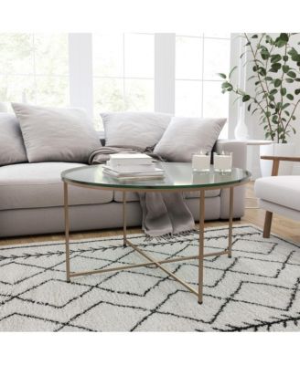 Fairdale Coffee Table With Round Cross Brace Frame