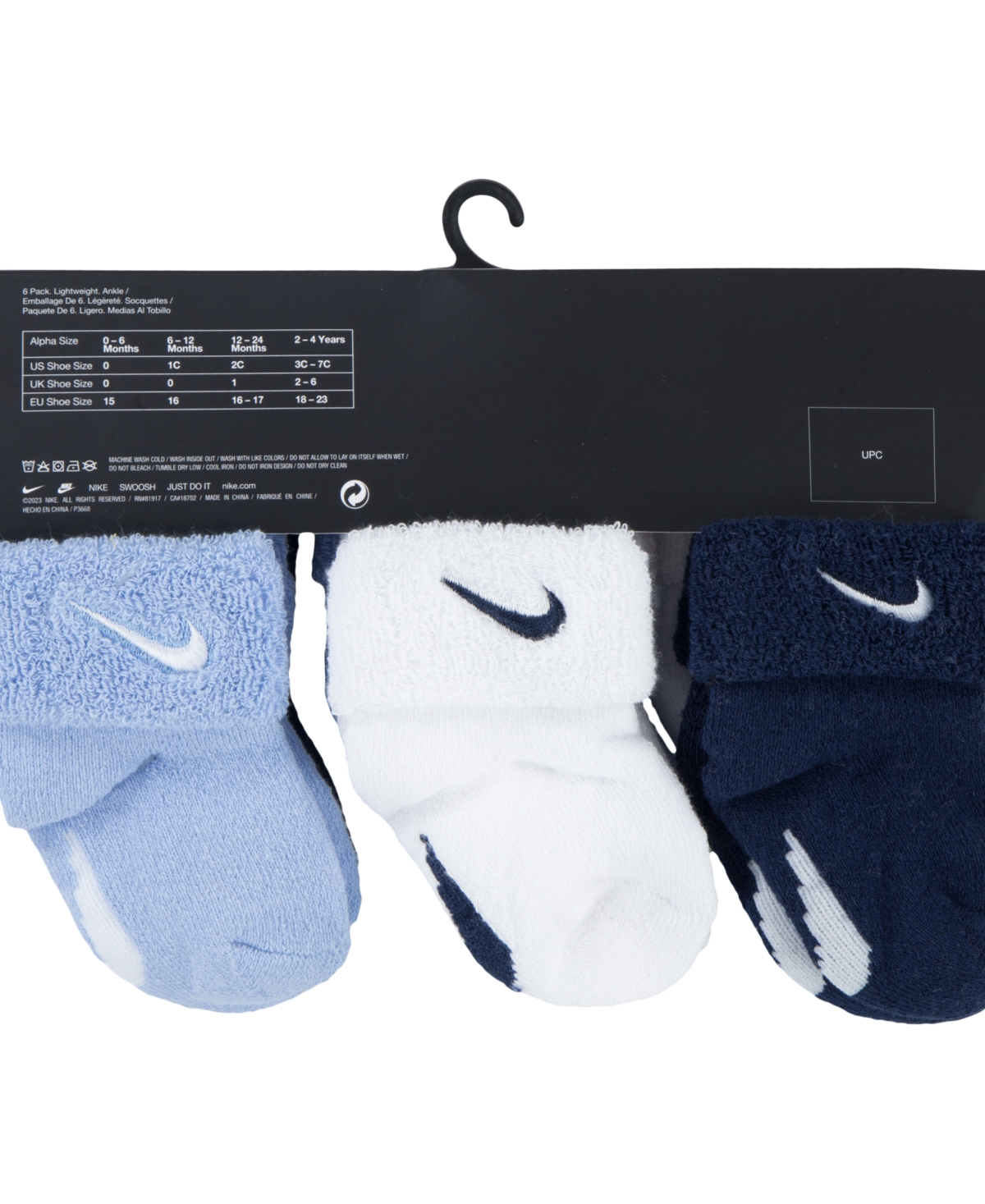 Nike Baby Boys or Girls Terry Socks, Pack of 6