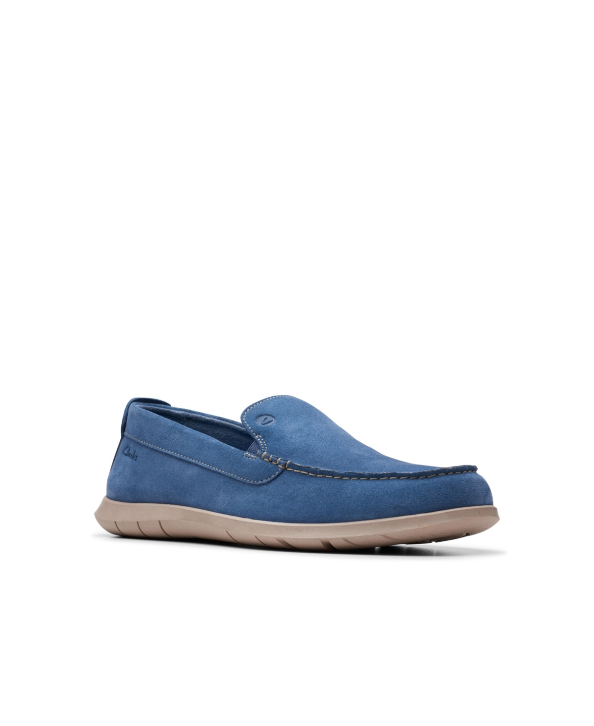 Shop Clarks Men's Collection Flexway Step Slip On Shoes In Light Blue Suede