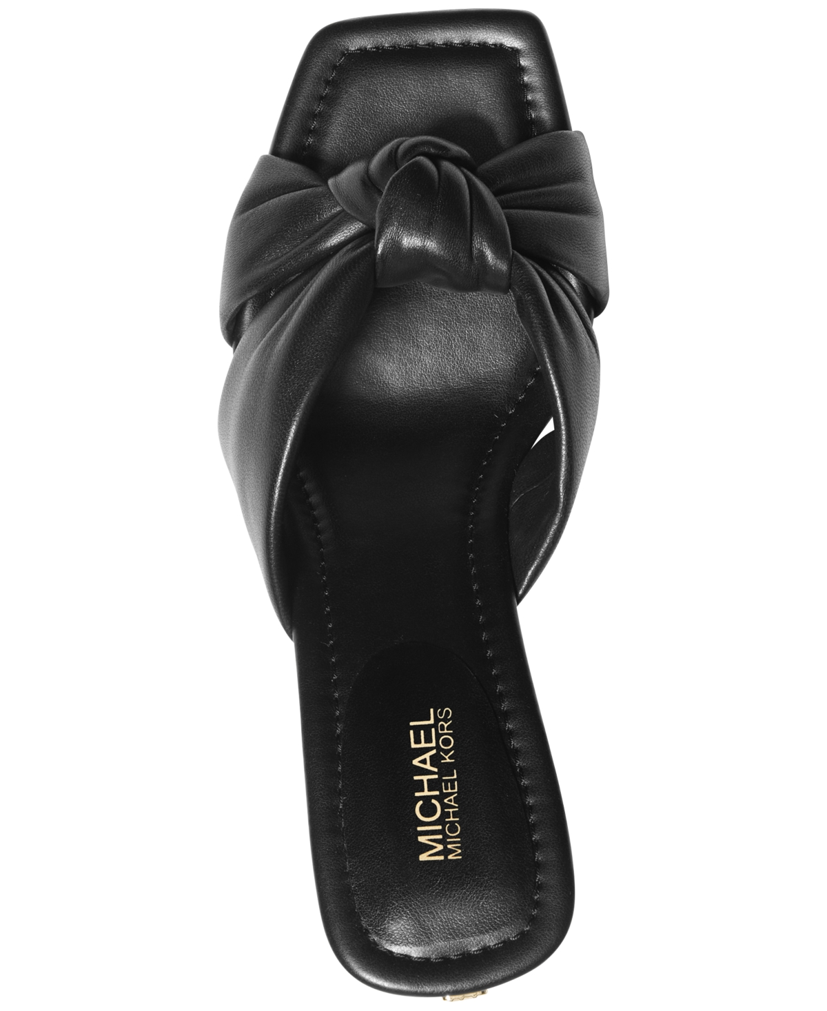 Shop Michael Kors Michael  Elena Knotted Strap High Heel Sandals In Black