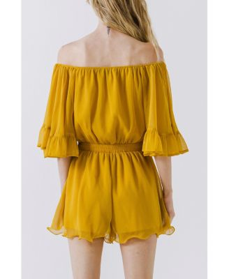 Women's Ruffled Sleeve Romper
