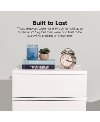 USA 4 Wide Drawer Storage, Organizer Unit for Bedroom, Closet, Living Room, Nursery, Dorm, White Frame with Matte White Front Panels, Set of 1