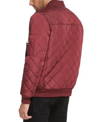 Men's Quilted Baseball Jacket with Rib-Knit Trim