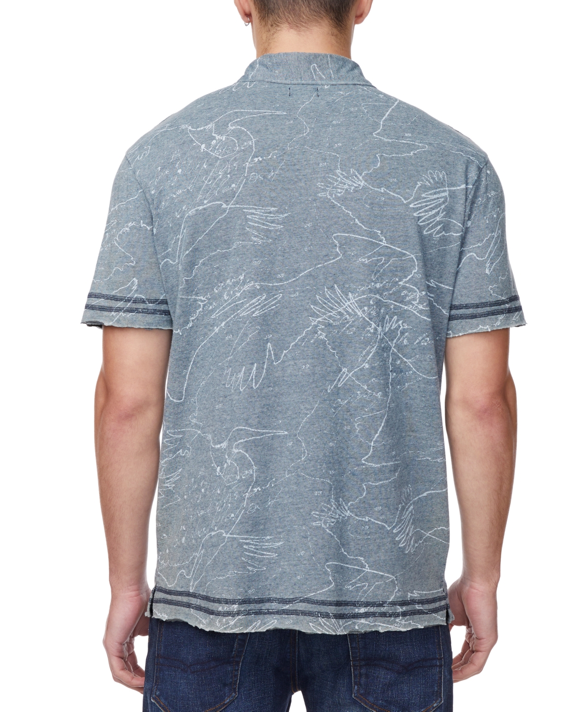 Shop Buffalo David Bitton Men's Komodo Abstract Eagle-print Polo Shirt In Mirage