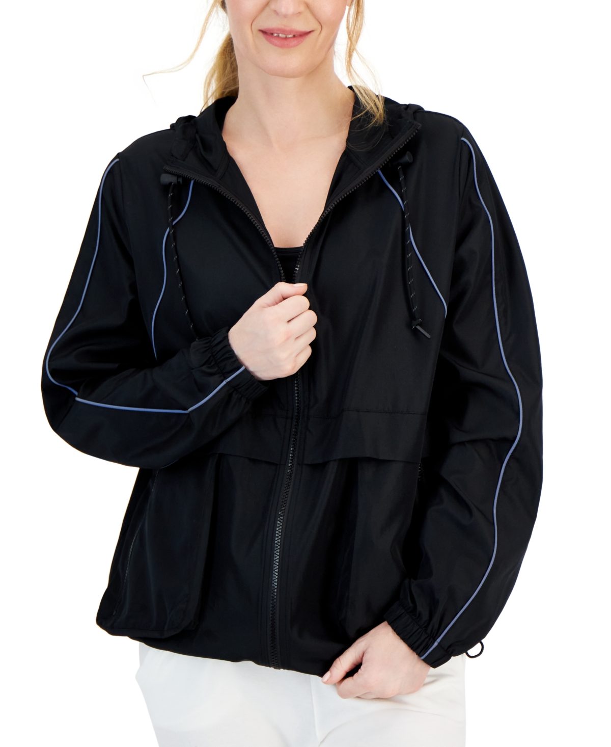 Women's Hooded Packable Zip-Front Jacket, Created for Macy's - Sunflower Petal