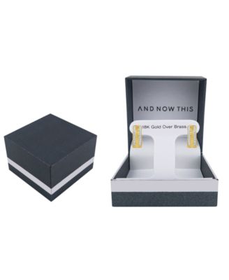 Crystal Greek Key Hoop Earring