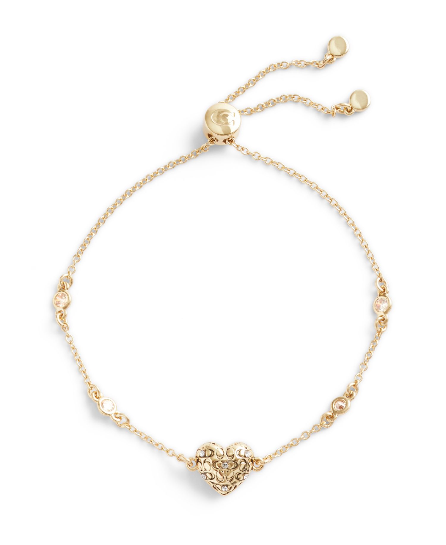 Cubic Zirconia Signature Quilted Heart Slider Bracelet