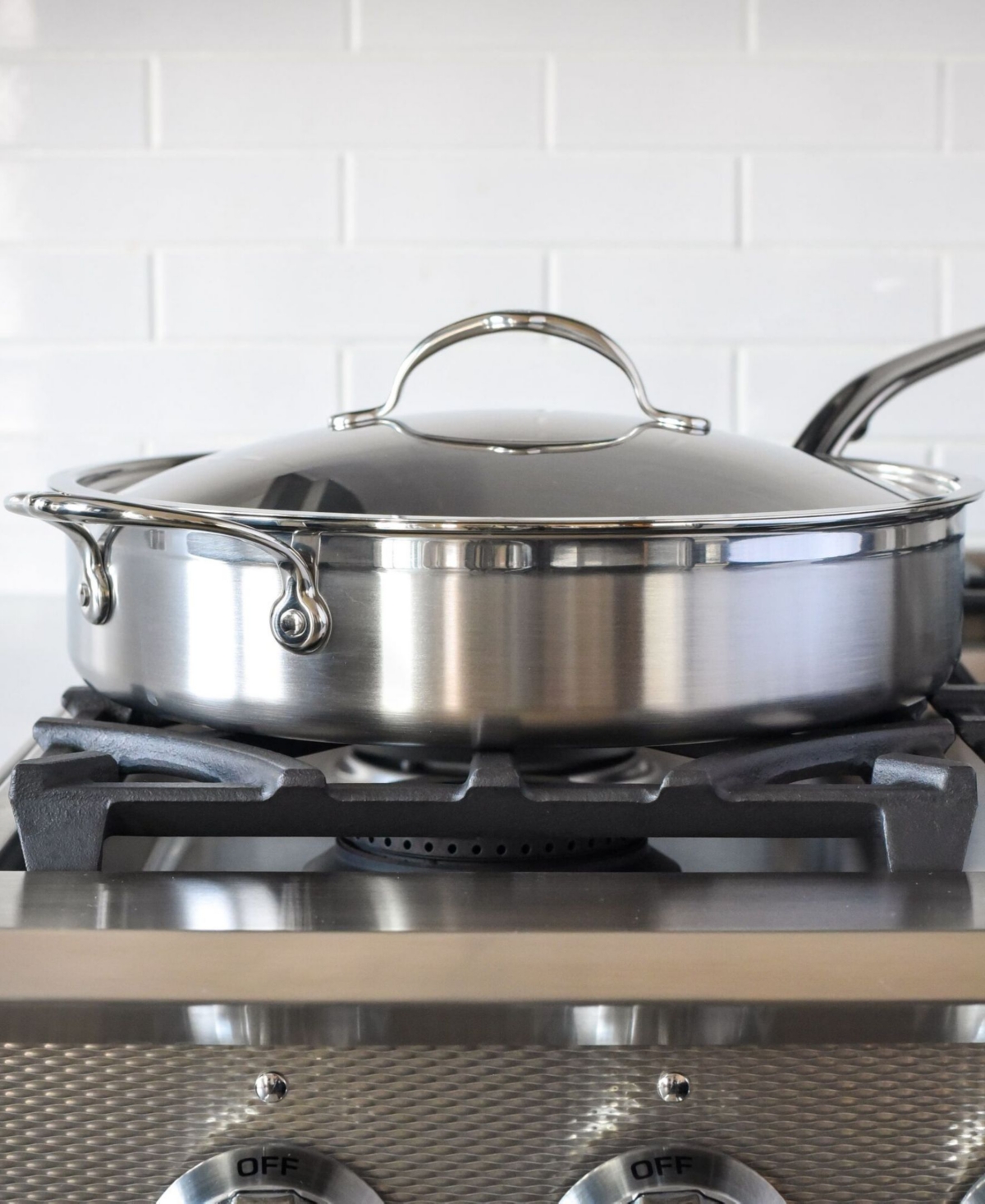HESTAN PROBOND CLAD STAINLESS STEEL 5-QUART COVERED SAUTE WITH HELPER HANDLE 