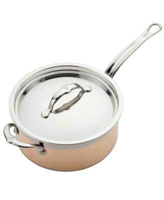 CopperBond Copper Induction 4-Quart Covered Saucepan with Helper Handle