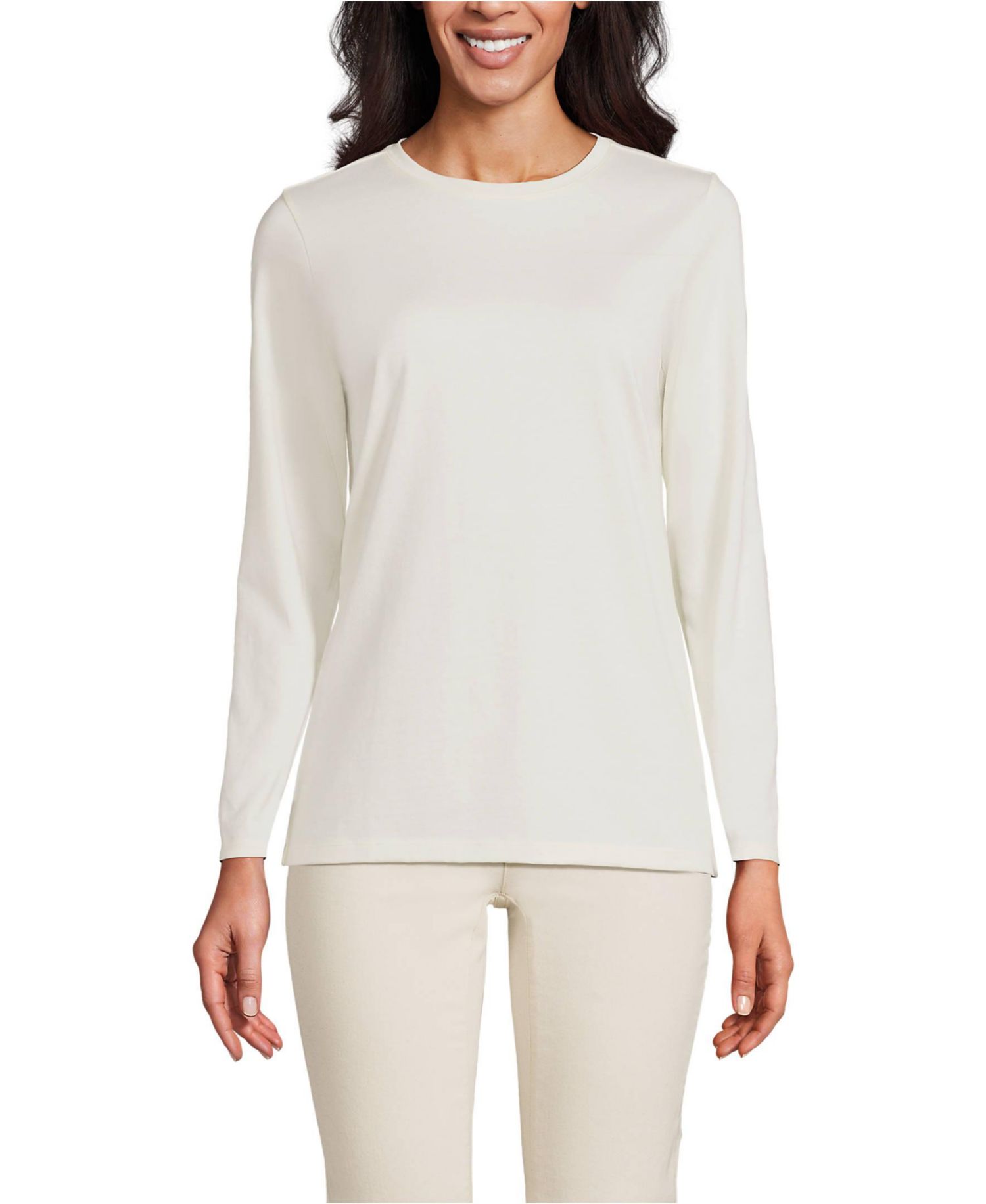Women's Supima Cotton Long Sleeve Crewneck T-Shirt