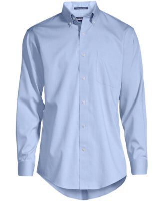 Men's Tailored Fit No Iron Solid Supima Cotton Pinpoint Buttondown Collar Dress Shirt