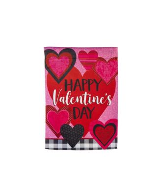 Patterned Valentine Hearts Garden Suede Flag 12.5 x 18 Inches Indoor Outdoor Decor