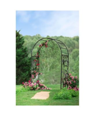 Metal Arched Hummingbird Garden Arbor