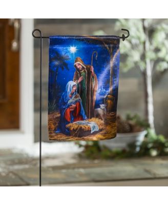 Holy Night Nativity Garden Lustre Flag