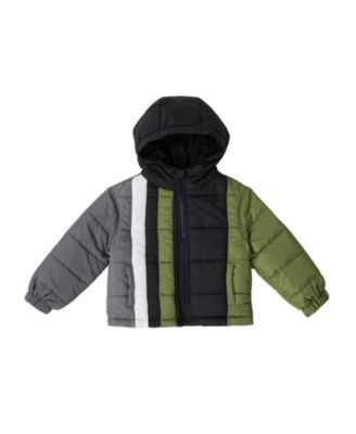 Bearpaw Little Boy s Quilted Puffer Coat with Hood Outerwear Size 7 Years Green