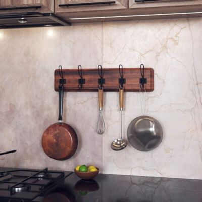 Rustic Coat Rack With Hooks -Wall Mount Coat Rack - Solid Pine Wood Entryway Hanger - Farmhouse Coat Rack For Kitchen, Bedroom