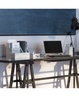 3 Piece Desk Organizer Set- Rustic Mail Organizer For Desktop - Great For Rustic Or Industrial Decor! Makeup Organizer For Vanity