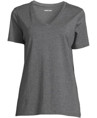 Plus Size Relaxed Supima Cotton V-Neck T-Shirt