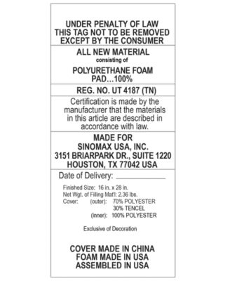 CLOSEOUT! Natural Comfort Traditional Memory Foam Pillow, King, Exclusively at Macy’s