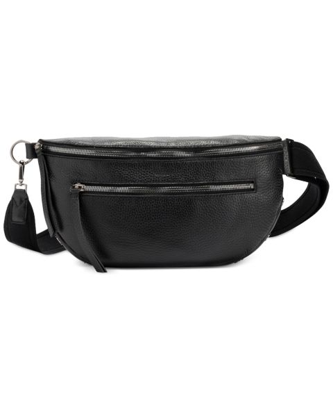 Женская сумка Hammitt Charles Medium Leather Crossbody Handbag, цвет: Чёрный / Графитовый