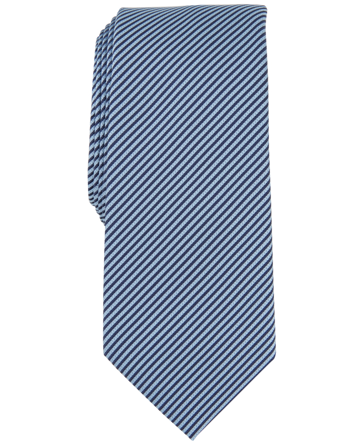Alfani Men's Thin Stripe Tie, Created For Macy's In Denim