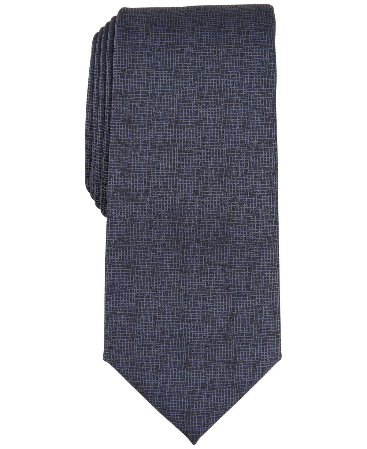 Men's Glynn Textured Tie, Created for Macy's - Charcoal