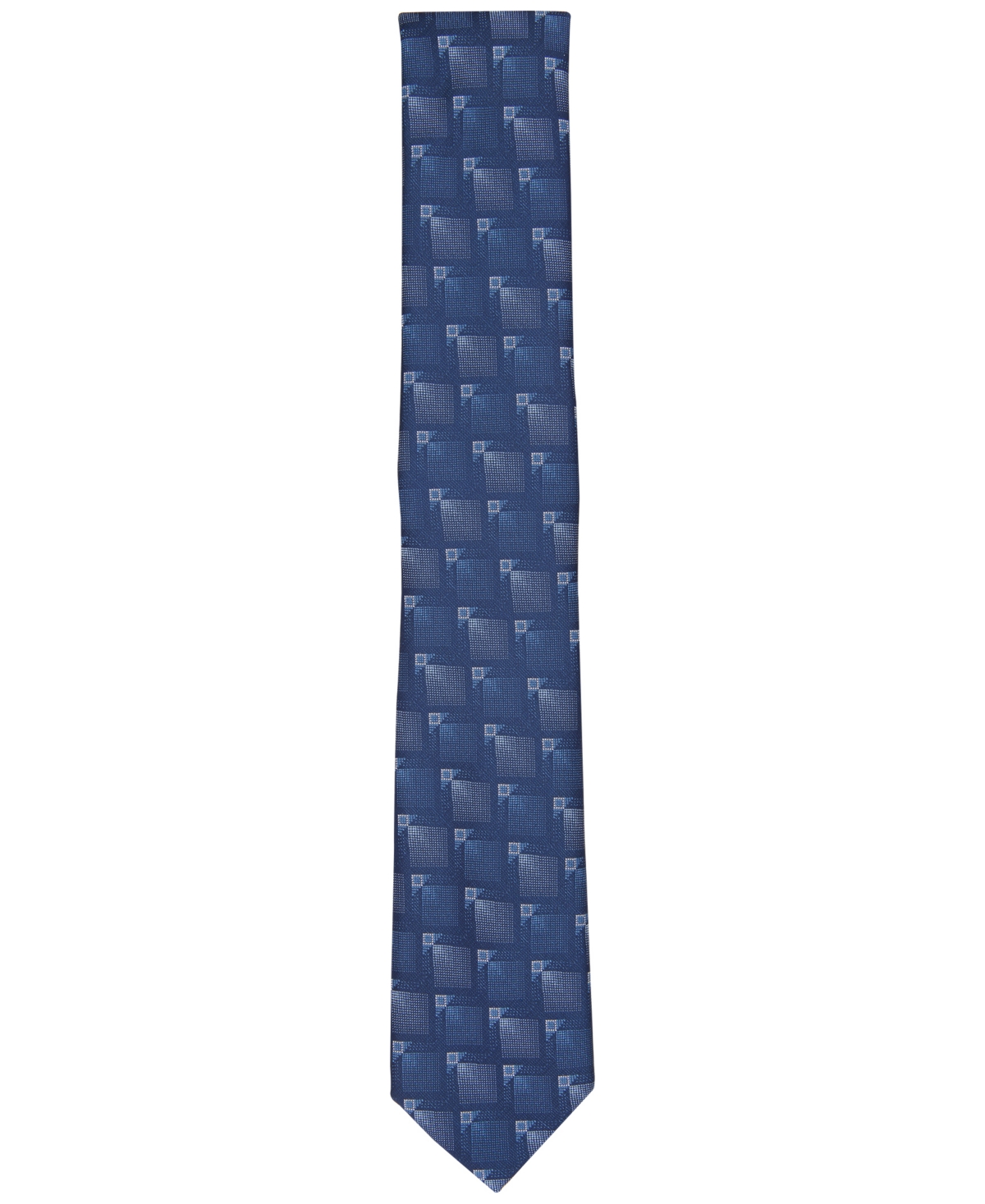 Shop Alfani Men's Aster Geo-pattern Tie, Created For Macy's In Navy