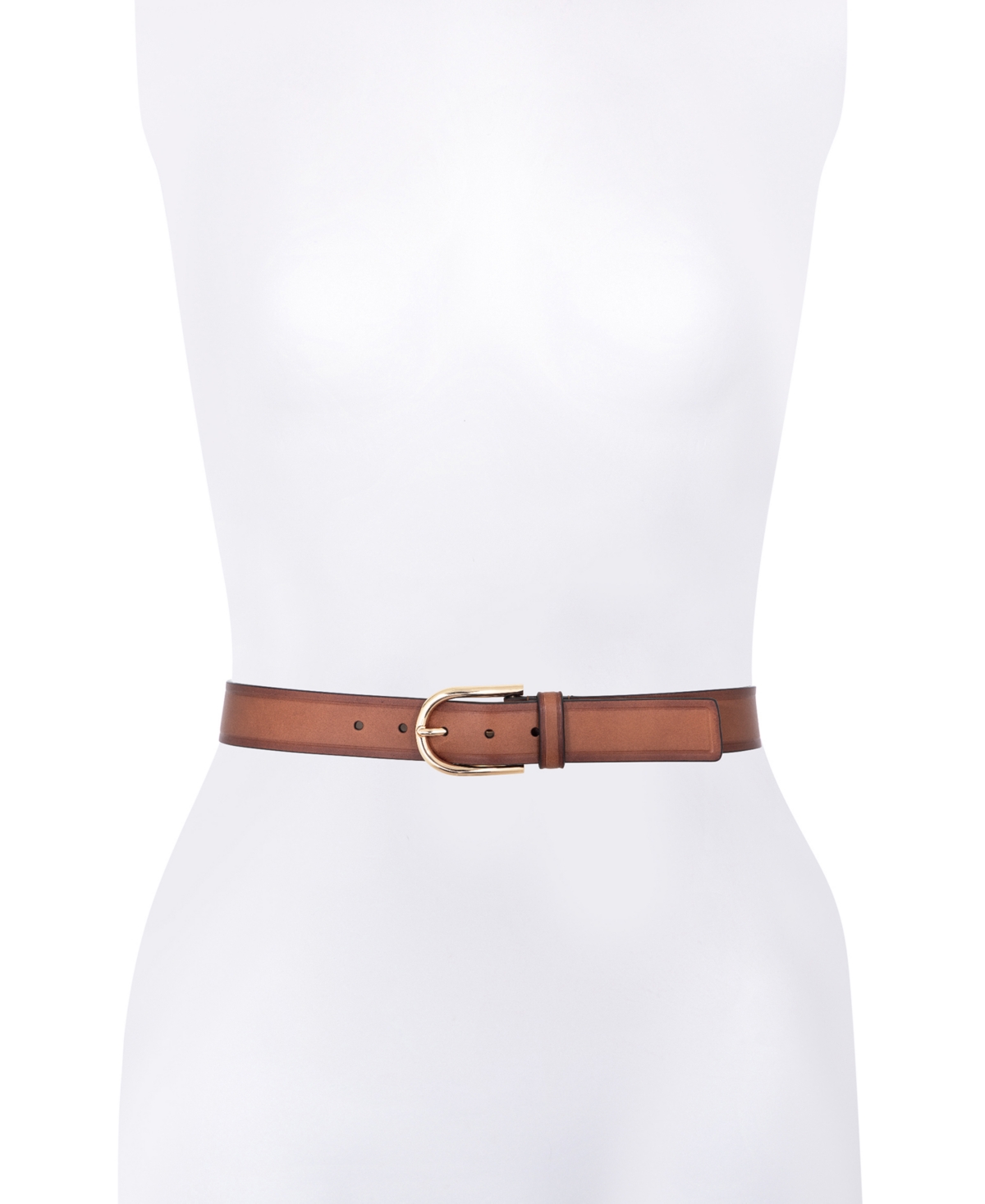 Michael Michael Kors Women's Gold-Tone-Buckle Leather Belt