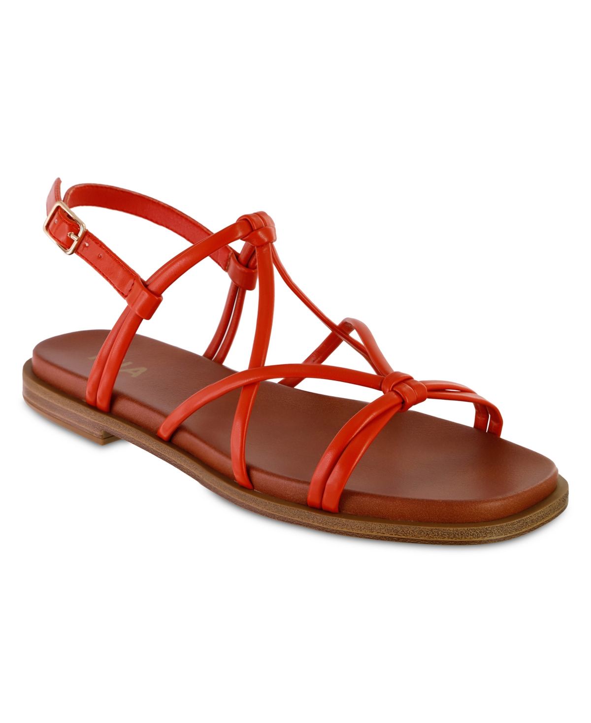 Shop Mia Women's Daphine Strappy Flat Sandals In Coral