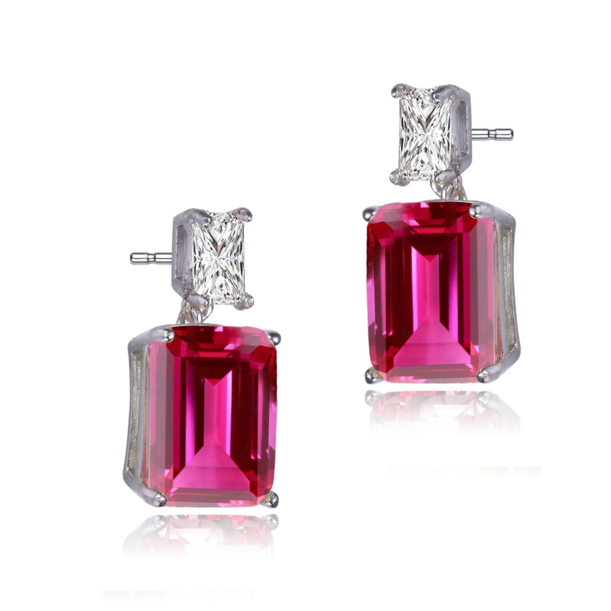 Classic White Gold Plated Rich looking Deep color Drop Earrings