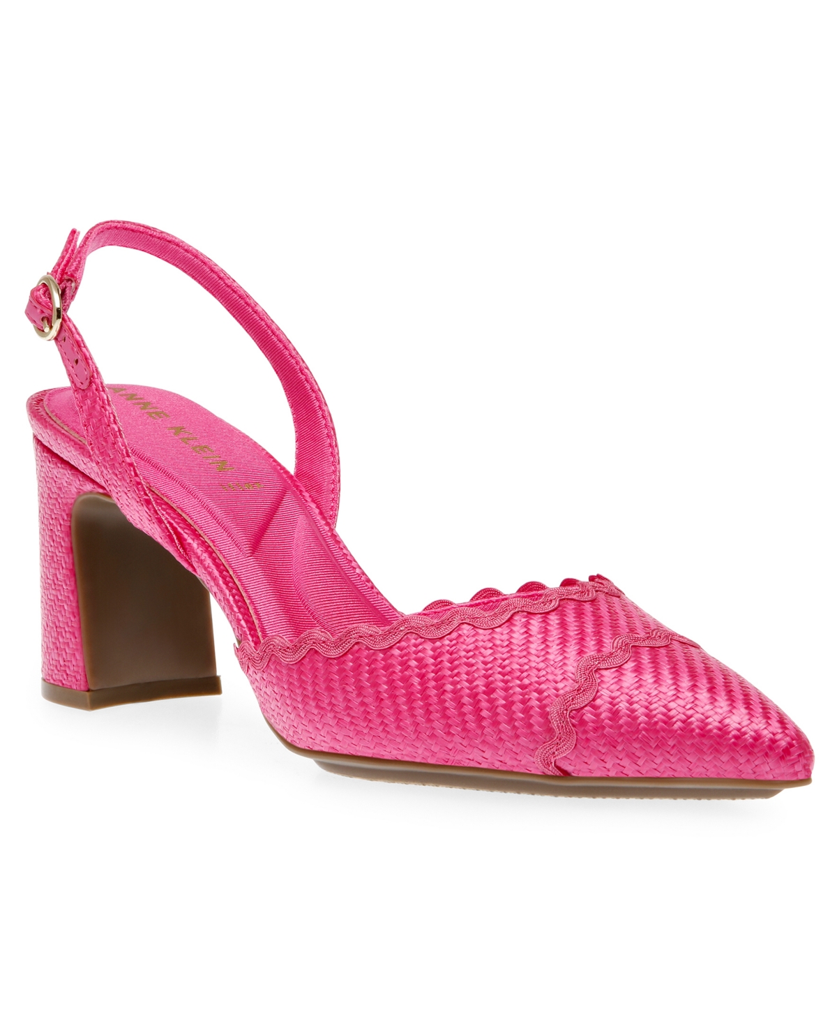 Shop Anne Klein Women's Brandi Pointed Toe Dress Pumps In Pink Raffia