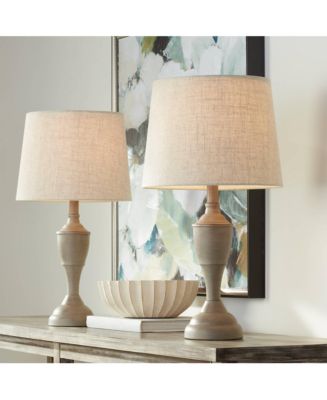 Claude Rustic Farmhouse Accent Table Lamps 21" Tall Set of 2 Beige ...
