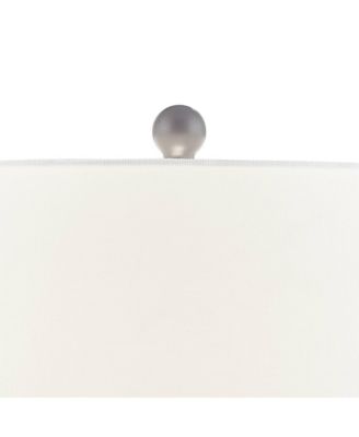 Carlton Modern Table Lamps 28 1/4" Tall Set of 2 Gray Wash Off White Fabric Drum Shade for Bedroom Living Room Bedside Nightstand Office