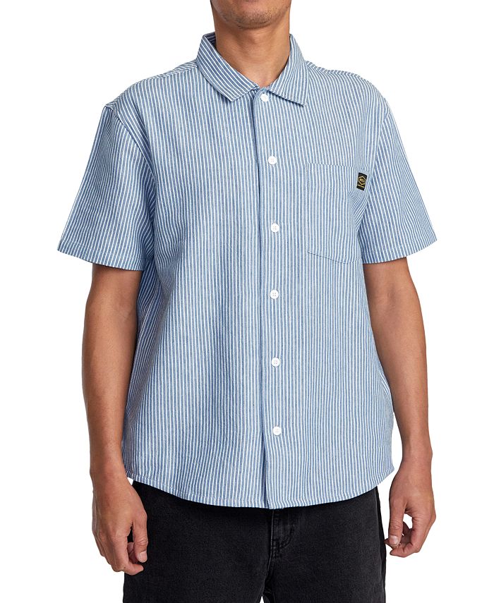 RVCA Womens Syd Stripe Short Sleeve Shirt - (Wine) main image 0