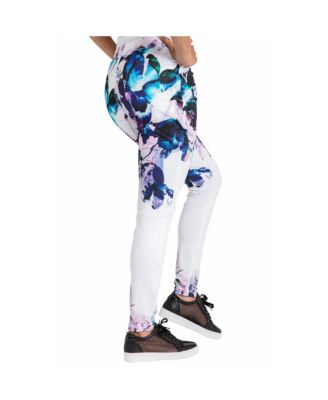 Women's Curvy Fit Active Floral Print Poly Tricot Legging