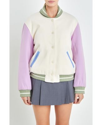 Women's Color Block Bomber Jacket