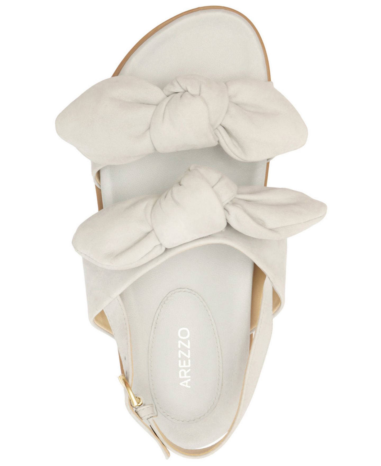 Женские сандалии Arezzo Melody Bow Footbed, цвет: Синий кожаный — фото 4